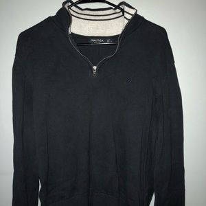 Navy Blue Nautica Quarter-zip pullover sweater